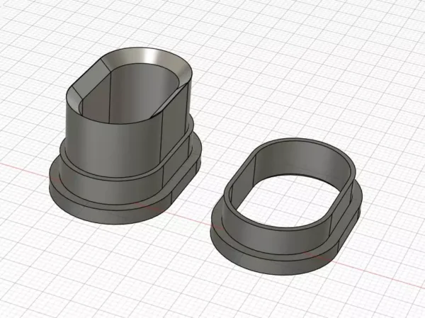 Model 3D dwuczęściowej tulejki składanej